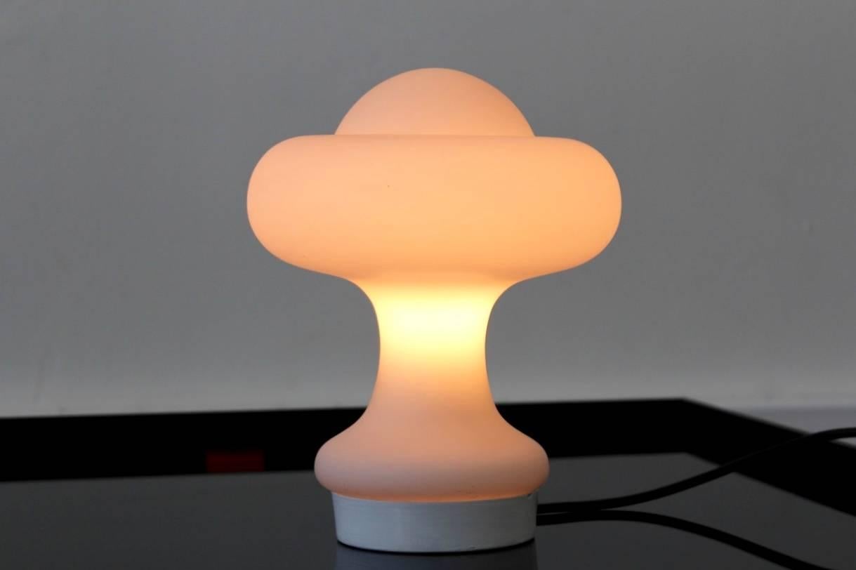 Mid-Century Modern Peill & Putzler Opal Glass Mushroom Table Lamp