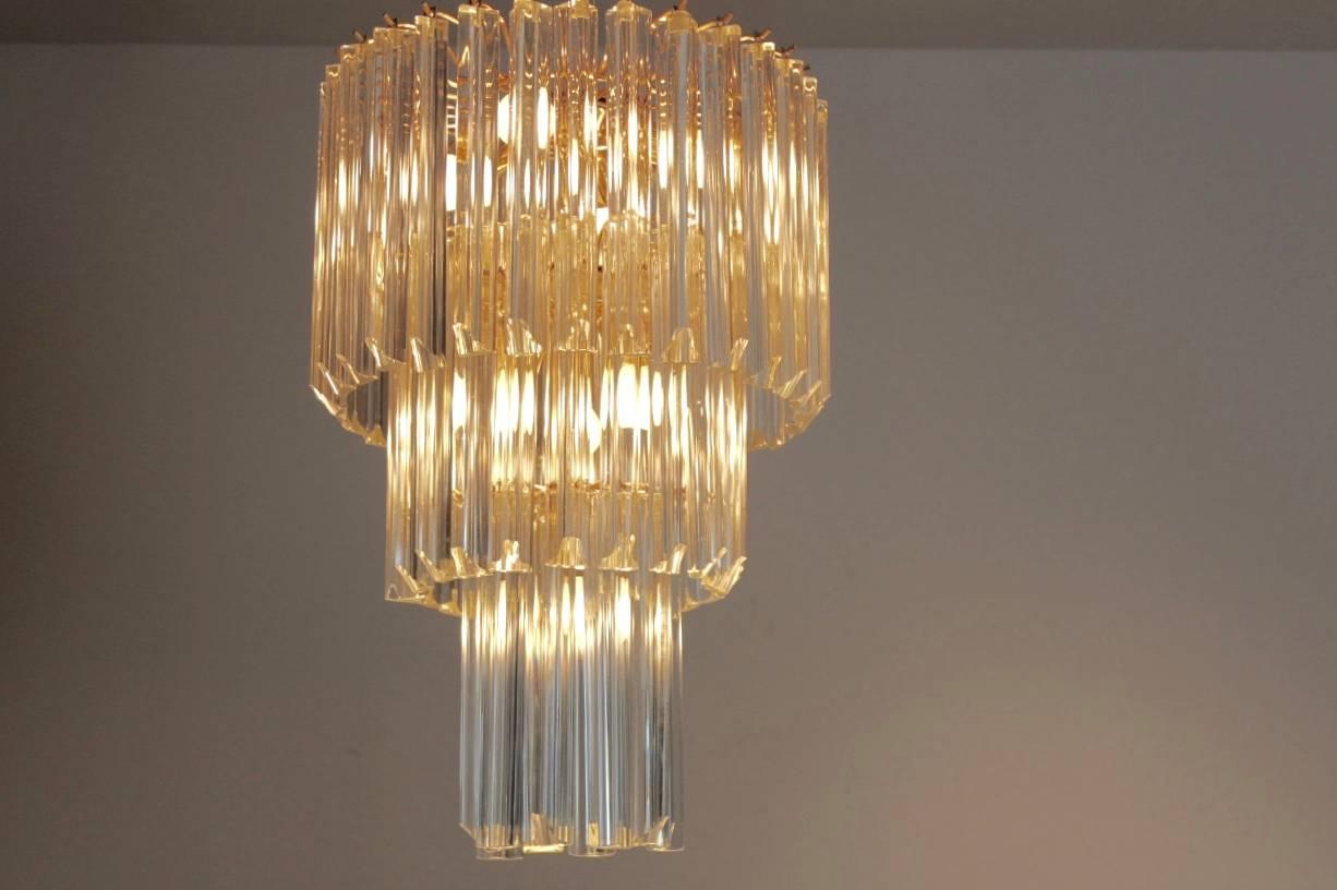 Italian Sophisticated Venini Murano Glass Chandelier, Italy, 1960s