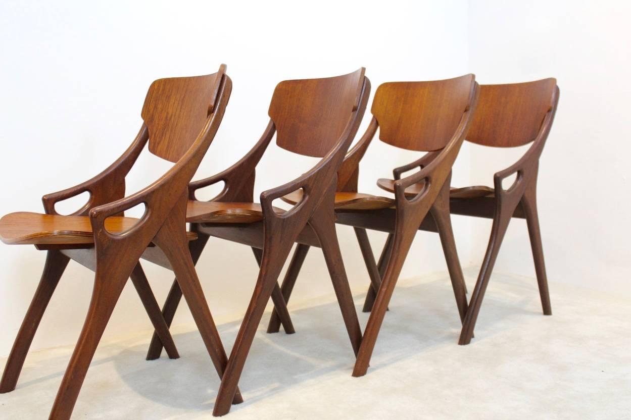 20th Century Set of Four Arne Hovmand Olsen Teak Dining Chairs for Mogens Kold, 1950s