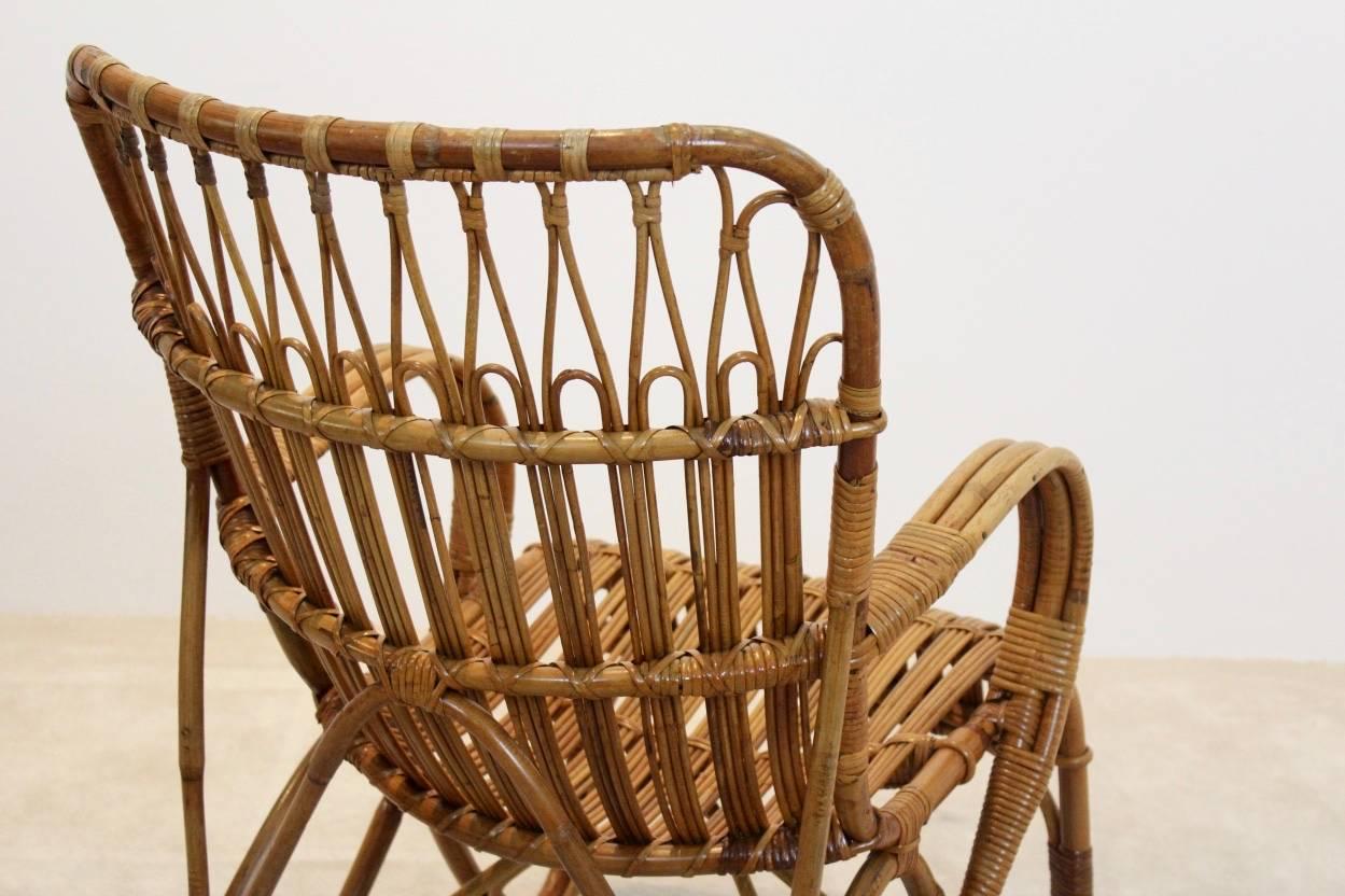 Gorgeous Wicker High Back Lounge Chair for Rohé Noordwolde, Netherlands In Excellent Condition In Voorburg, NL