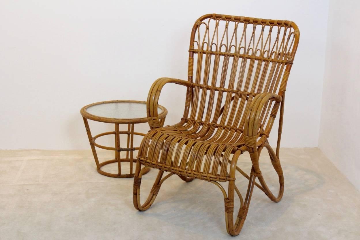 Gorgeous Wicker High Back Lounge Chair for Rohé Noordwolde, Netherlands 2