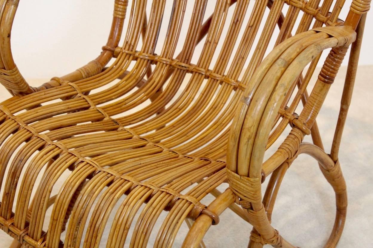20th Century Gorgeous Wicker High Back Lounge Chair for Rohé Noordwolde, Netherlands