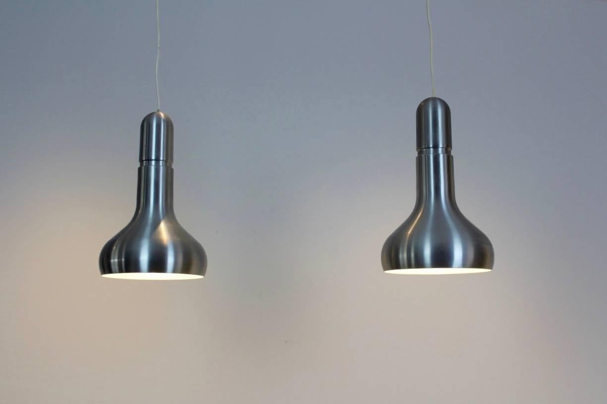 Danois Ensemble de lampes danoises en aluminium, années 1960 en vente