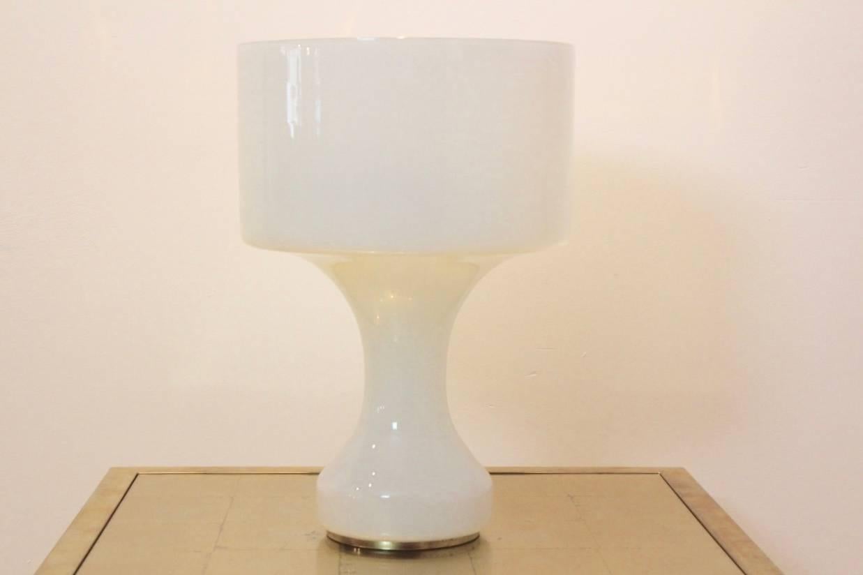 XL Snow White Handblown Glass Sebenica Table Lamp by Enrico Capuzzo for Vistosi In Good Condition In Voorburg, NL