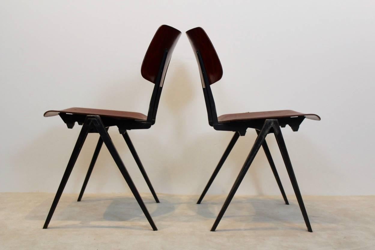 Mid-Century Modern Large Stock of Stunning Stackable Galvanitas S16 Industrial Diner Chairs, 1960s