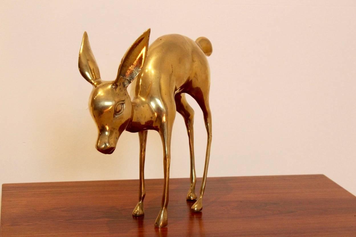 Mid-Century Modern Exclusive ‘Bambi’ Brass Deer Sculpture, France, 1970s