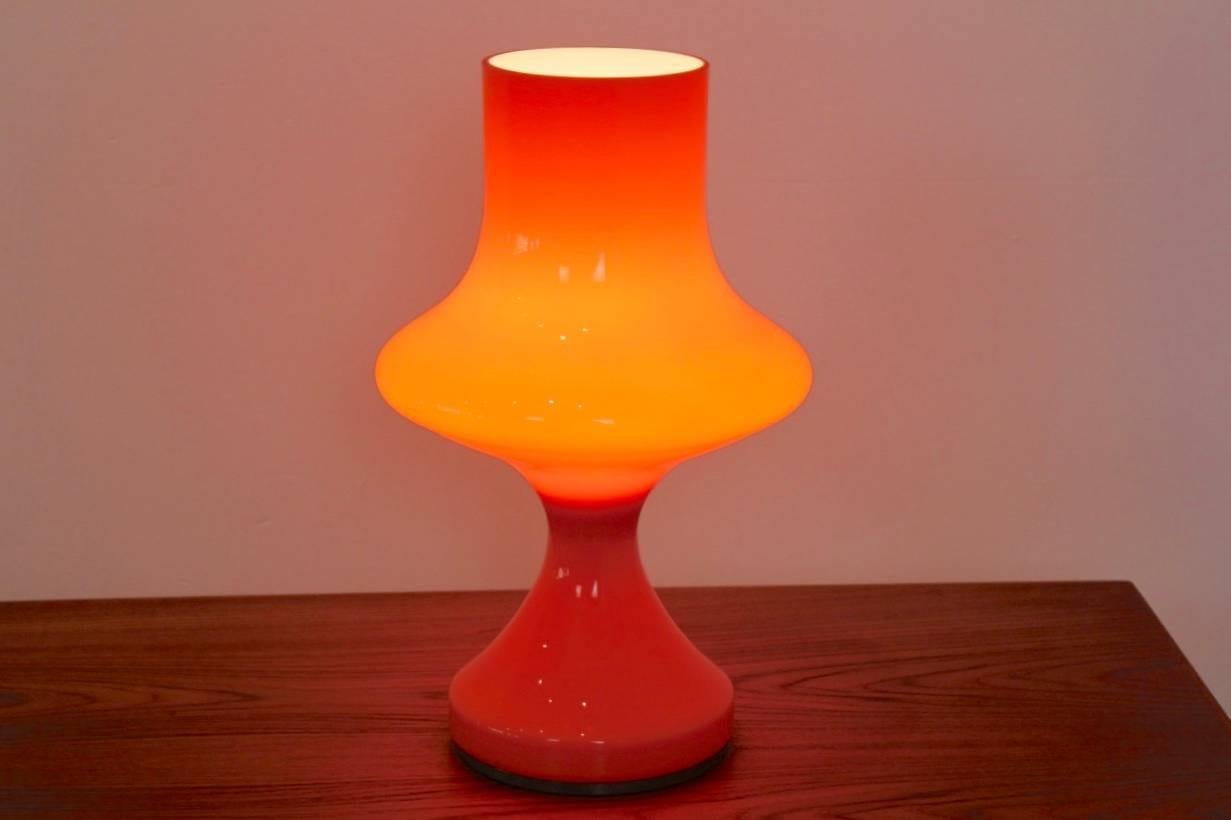 Mid-Century Modern Amazing Orange Vistosi Glass Table Lamp, 1960s