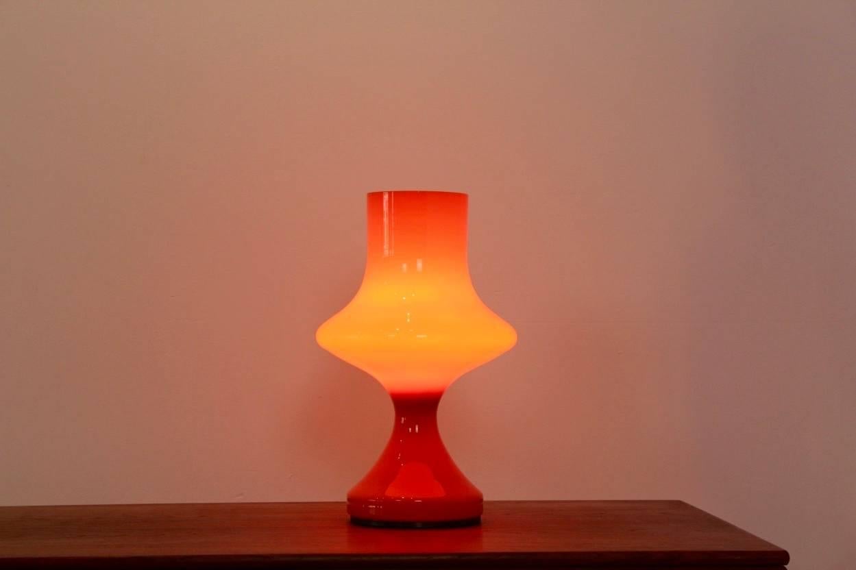 Amazing Orange Vistosi Glass Table Lamp, 1960s In Excellent Condition In Voorburg, NL