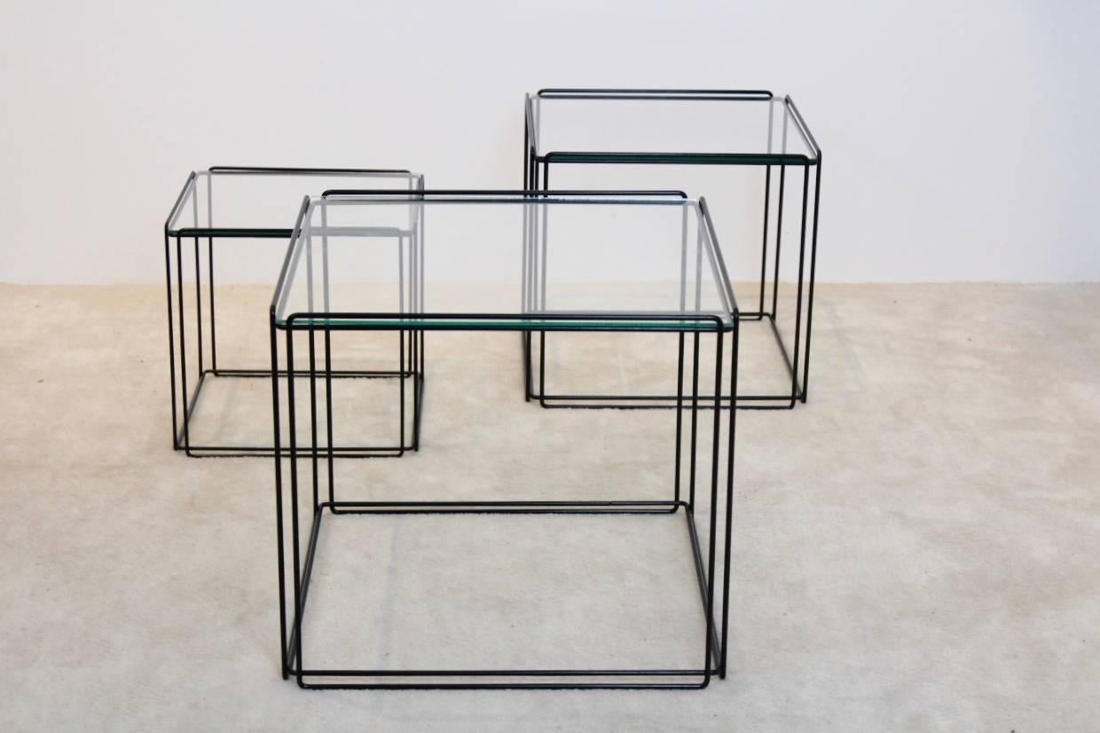 French Graphical Isocele Nesting Tables by Max Sauze for Arrow, 1970s