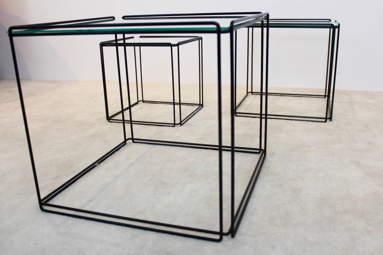 20th Century Graphical Isocele Nesting Tables by Max Sauze for Arrow, 1970s