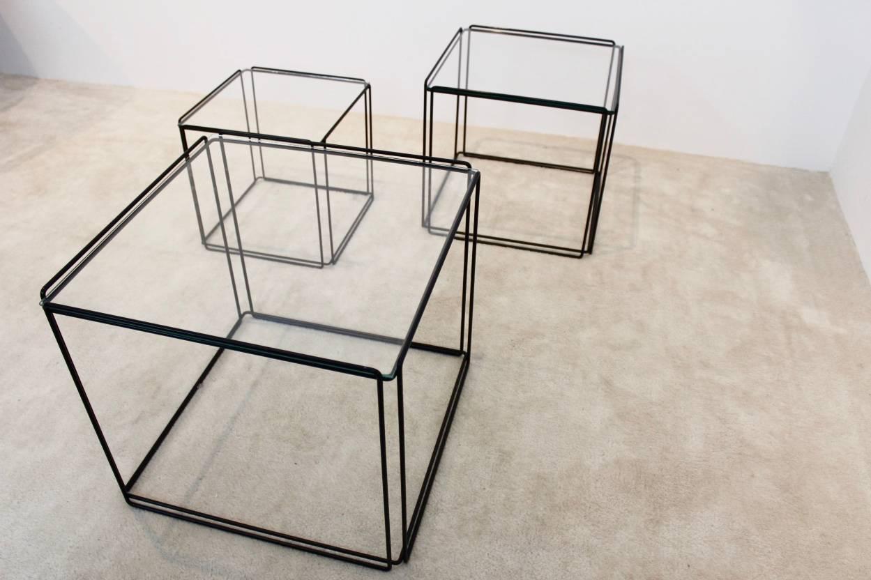 Steel Graphical Isocele Nesting Tables by Max Sauze for Arrow, 1970s