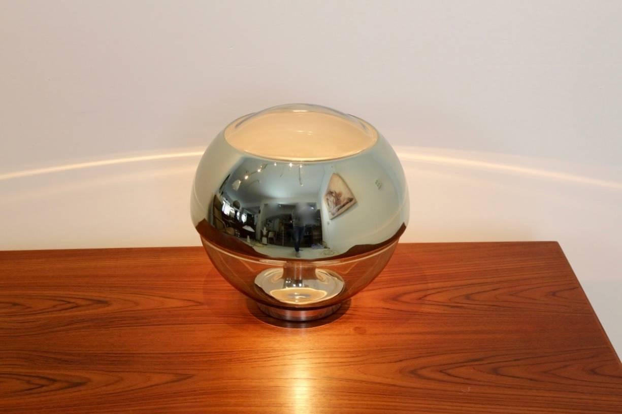 German Exquisite Peill & Putzler Chromed Mirror Full Glass Table Lamp