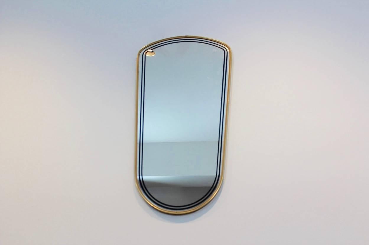 Elegant Mid-Century Brass Framed Mirror, France 1