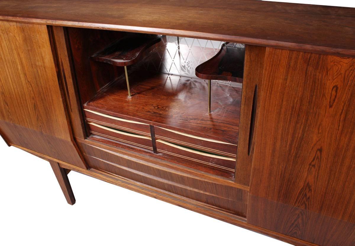 Mid-Century Modern High Sideboard in Brazilian Rosewood by Danish Furniture Producer, 1960s