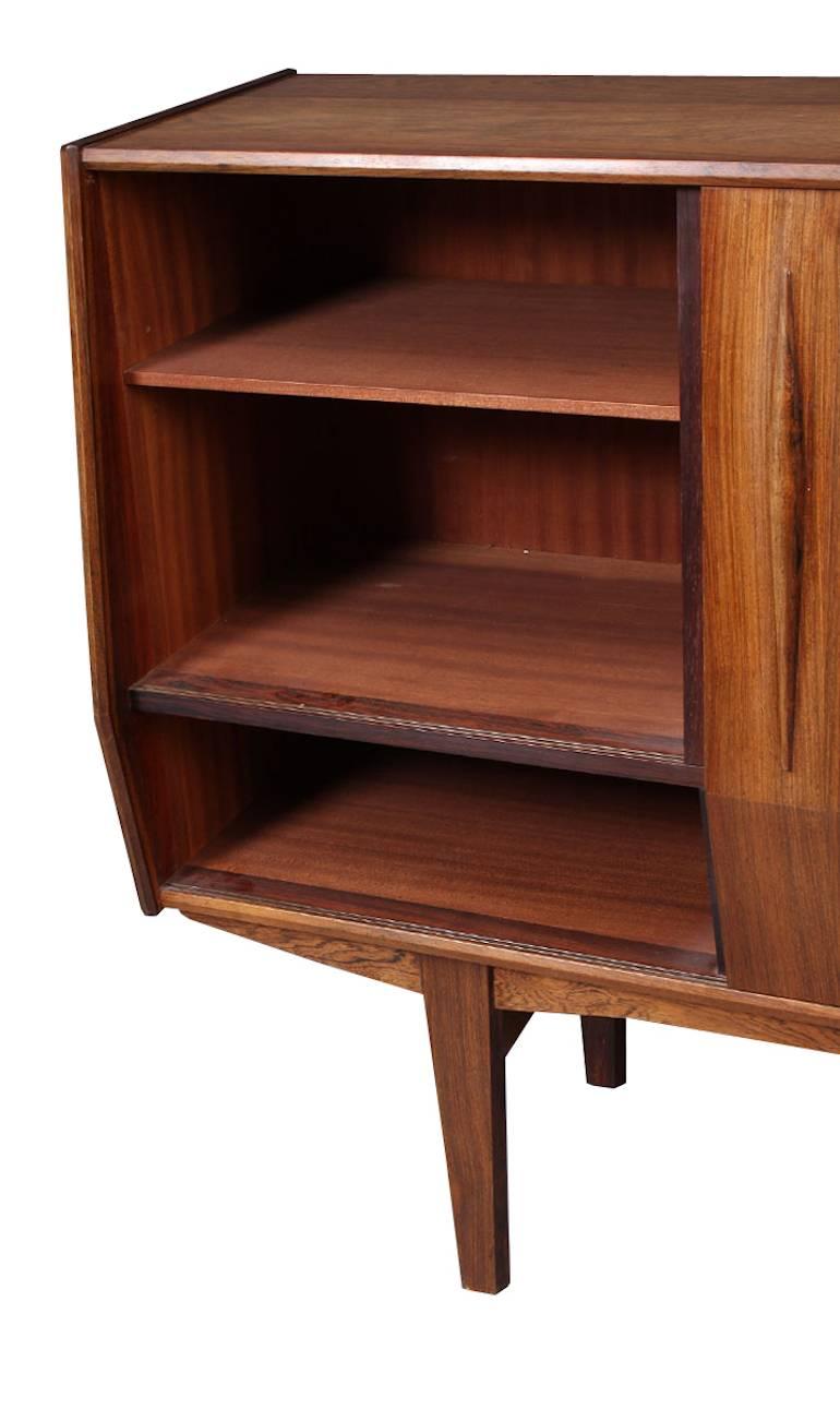 Mid-20th Century High Sideboard in Brazilian Rosewood by Danish Furniture Producer, 1960s