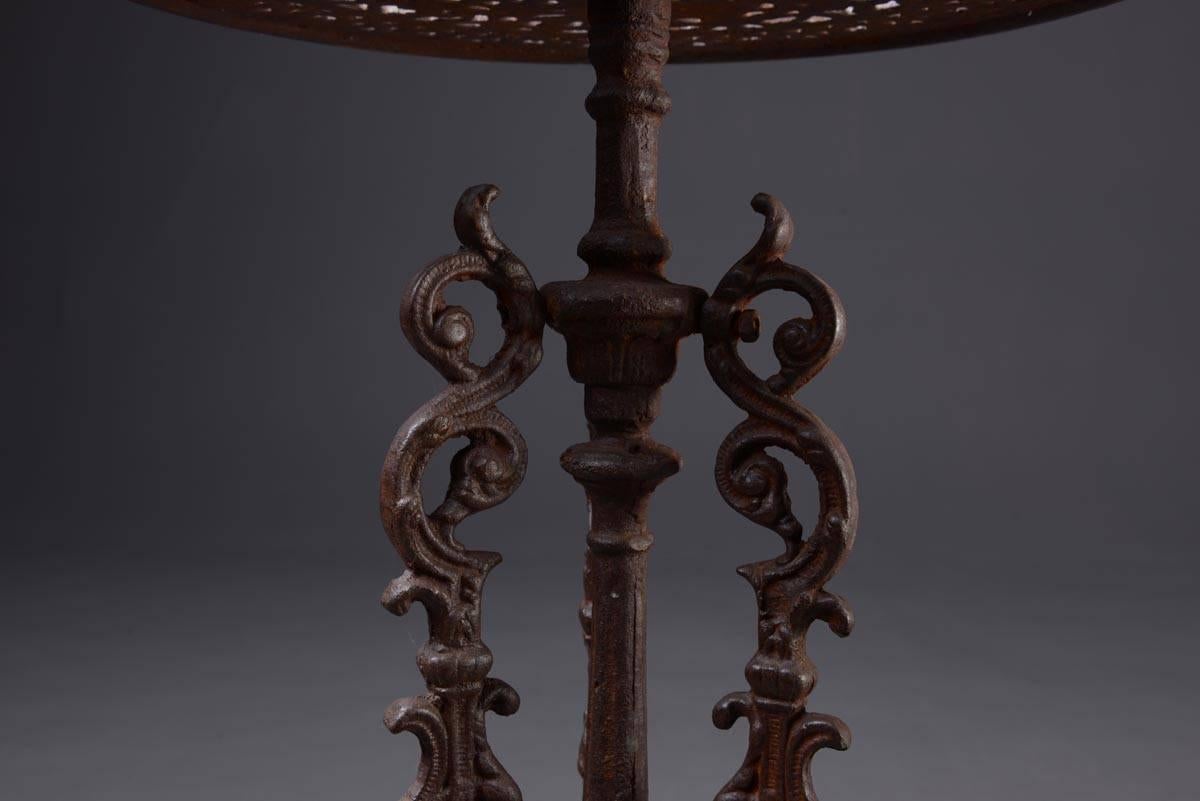 Late 20th Century Small, Round Garden Table in the Style of the End of 19th Century, Cast Iron