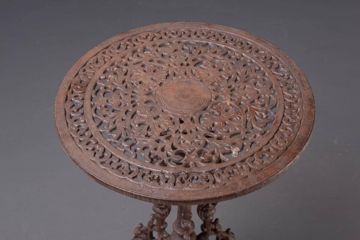 European Small, Round Garden Table in the Style of the End of 19th Century, Cast Iron
