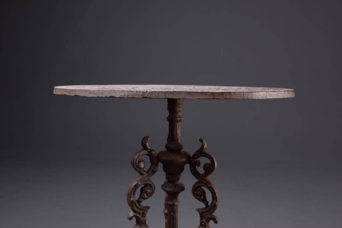 Neoclassical Small, Round Garden Table in the Style of the End of 19th Century, Cast Iron