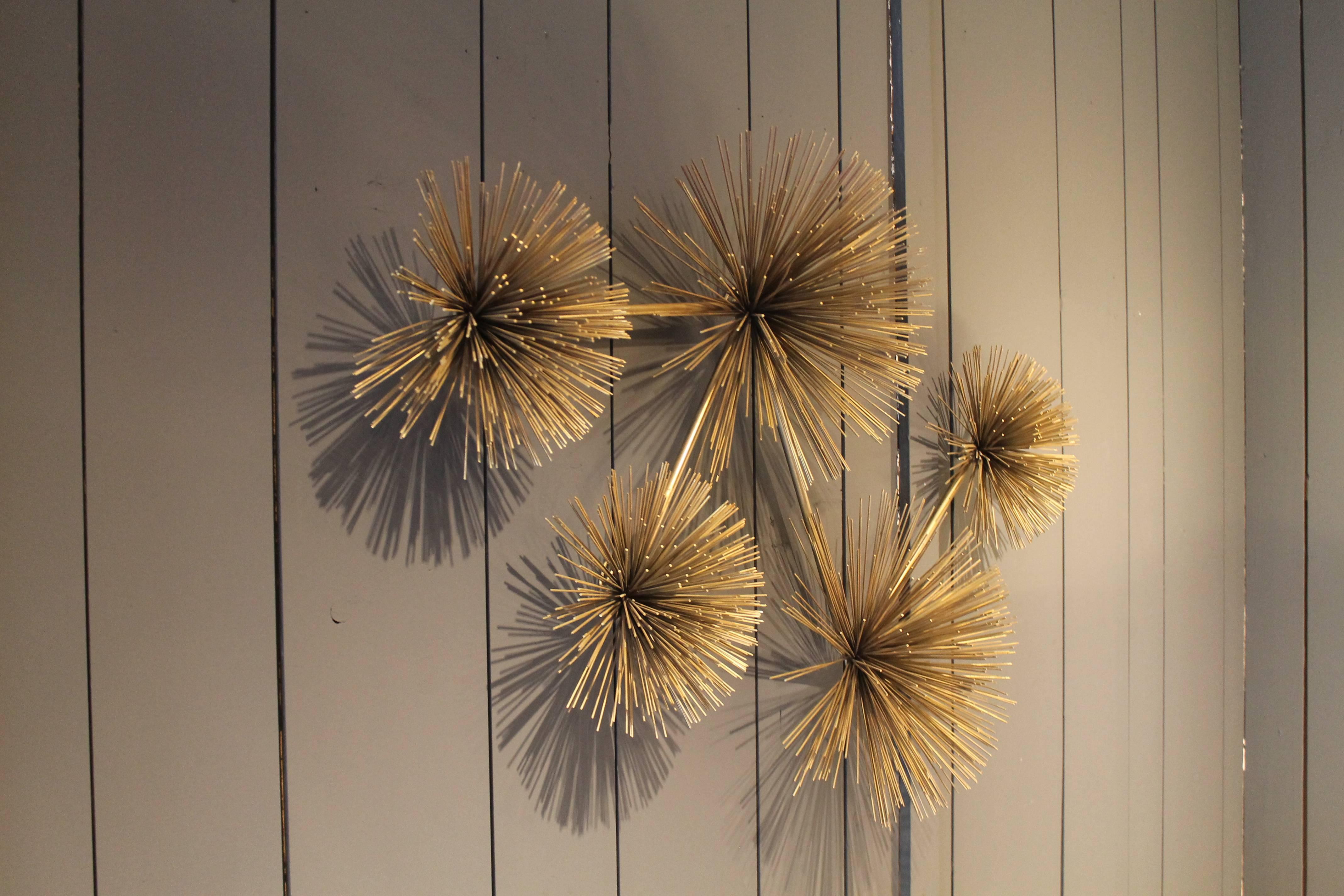 Mid-Century Modern Curtis Jere Sea Urchin Wall Sculpture For Sale