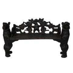 MId 20th Century Black Forest Bear Bench