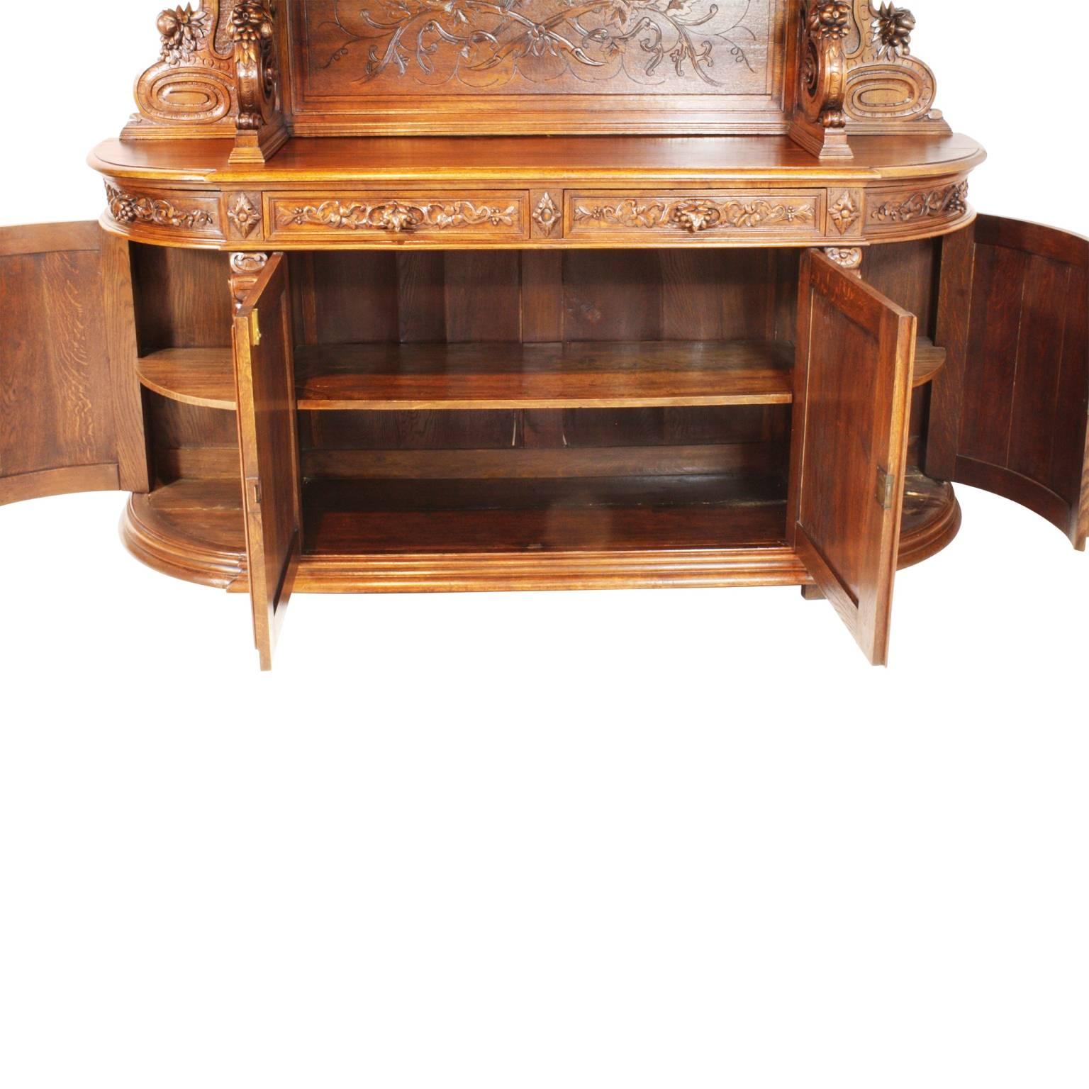Exceptional Late 19th Century French Oak Hunt Buffet 4