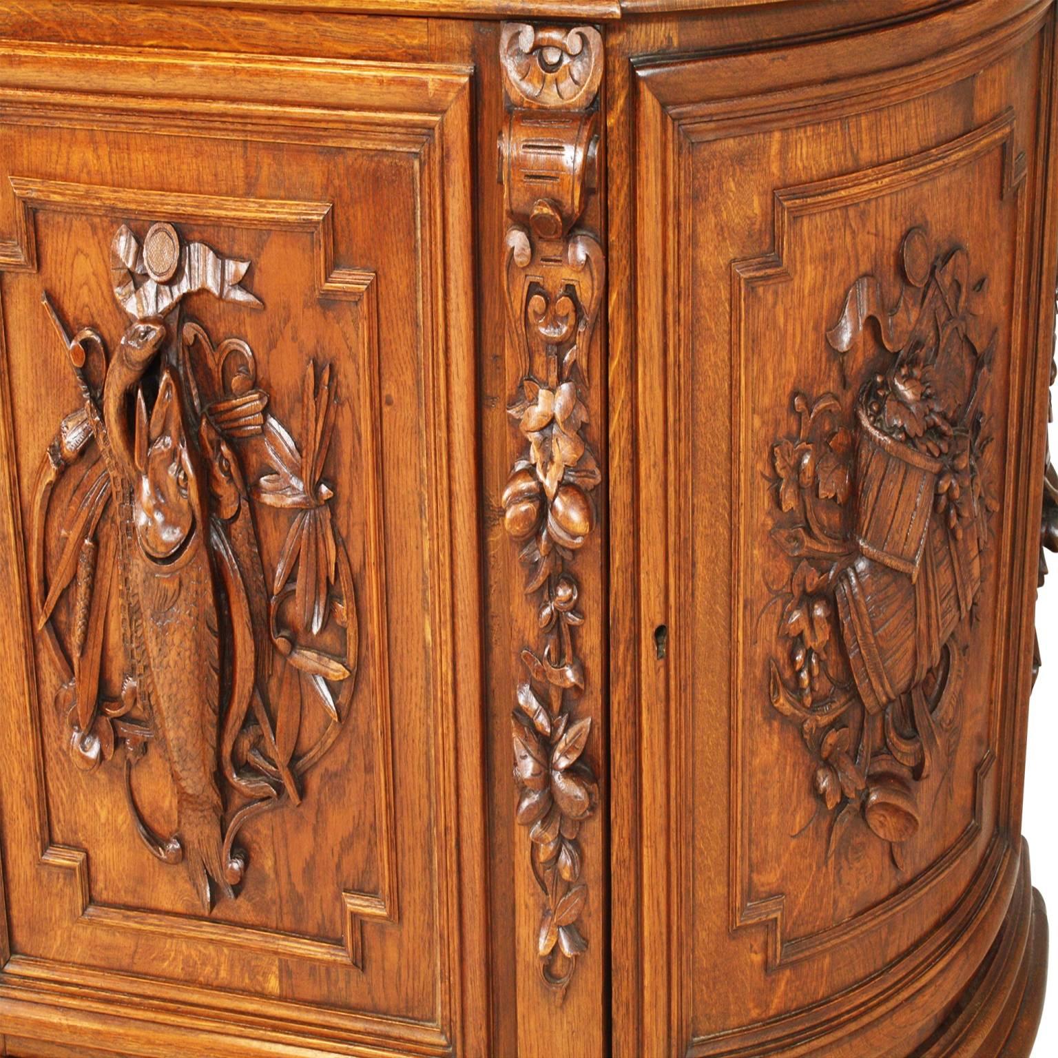 Exceptional Late 19th Century French Oak Hunt Buffet 1