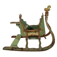 18th Century Painted Russian Sleigh, Repainted circa 1900