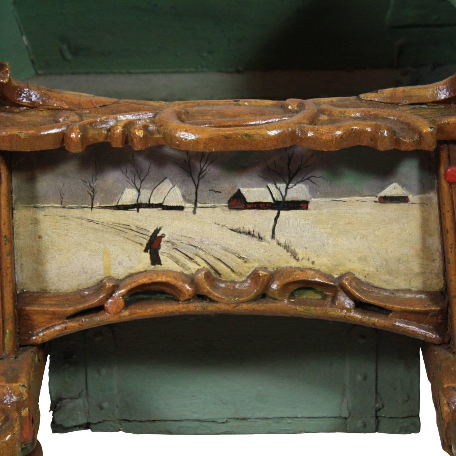18th Century Painted Russian Sleigh, Repainted circa 1900 In Good Condition In Evergreen, CO