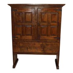 Used Late 18th Early 19th Century Spanish Hand Hewn Hickory Cabinet