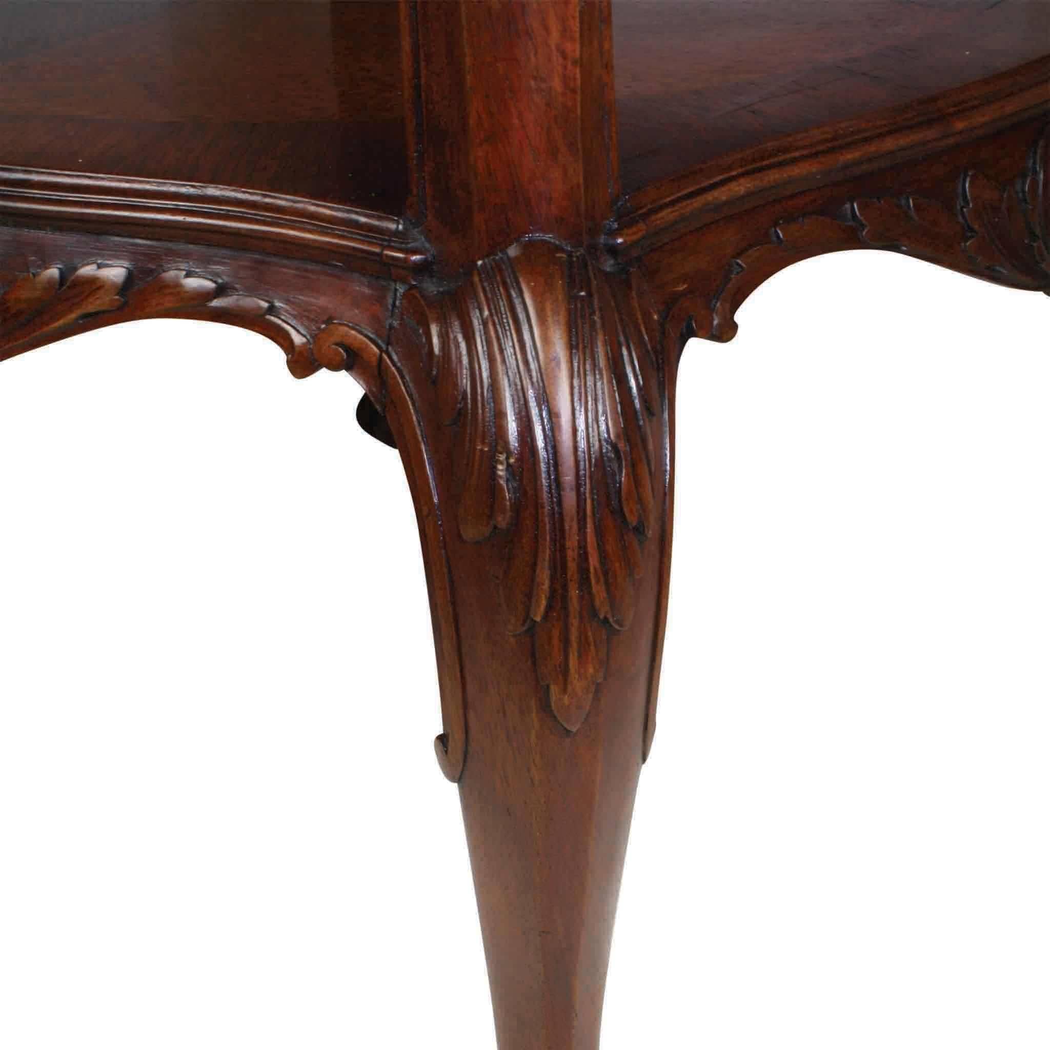 Late 19th Century Chippendale Style Walnut Occasional Table with Red Marble Top In Good Condition In Evergreen, CO