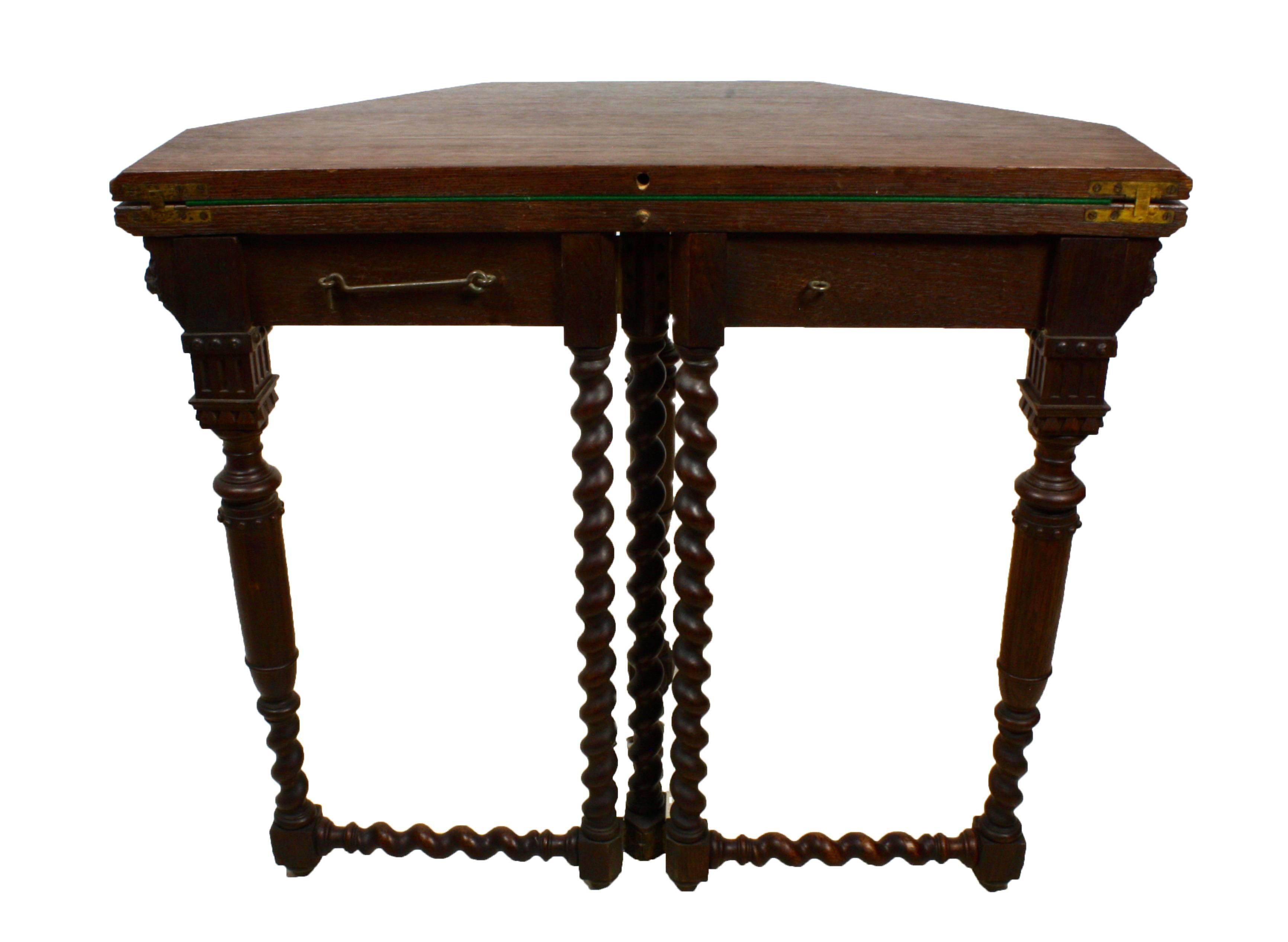 Felt Dutch Convertible Side Table/Gaming Table, circa 1900