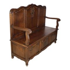 Early 20th Century Louis XV Style Bench with Storage