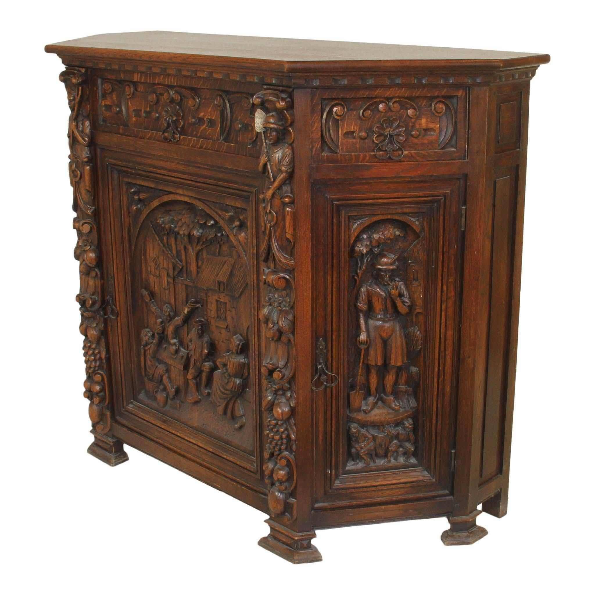 Dutch Carved Server or Cabinet, circa 1915 In Good Condition In Evergreen, CO