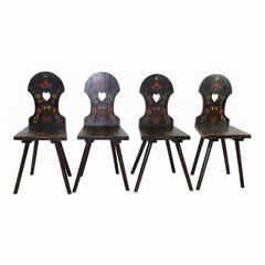 Hungarian Painted Chairs Set of Four