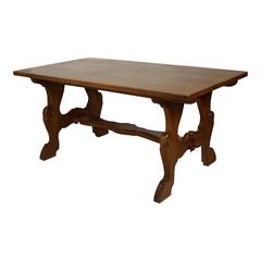 Solid Oak Dining Table and Four Chairs, circa 1950