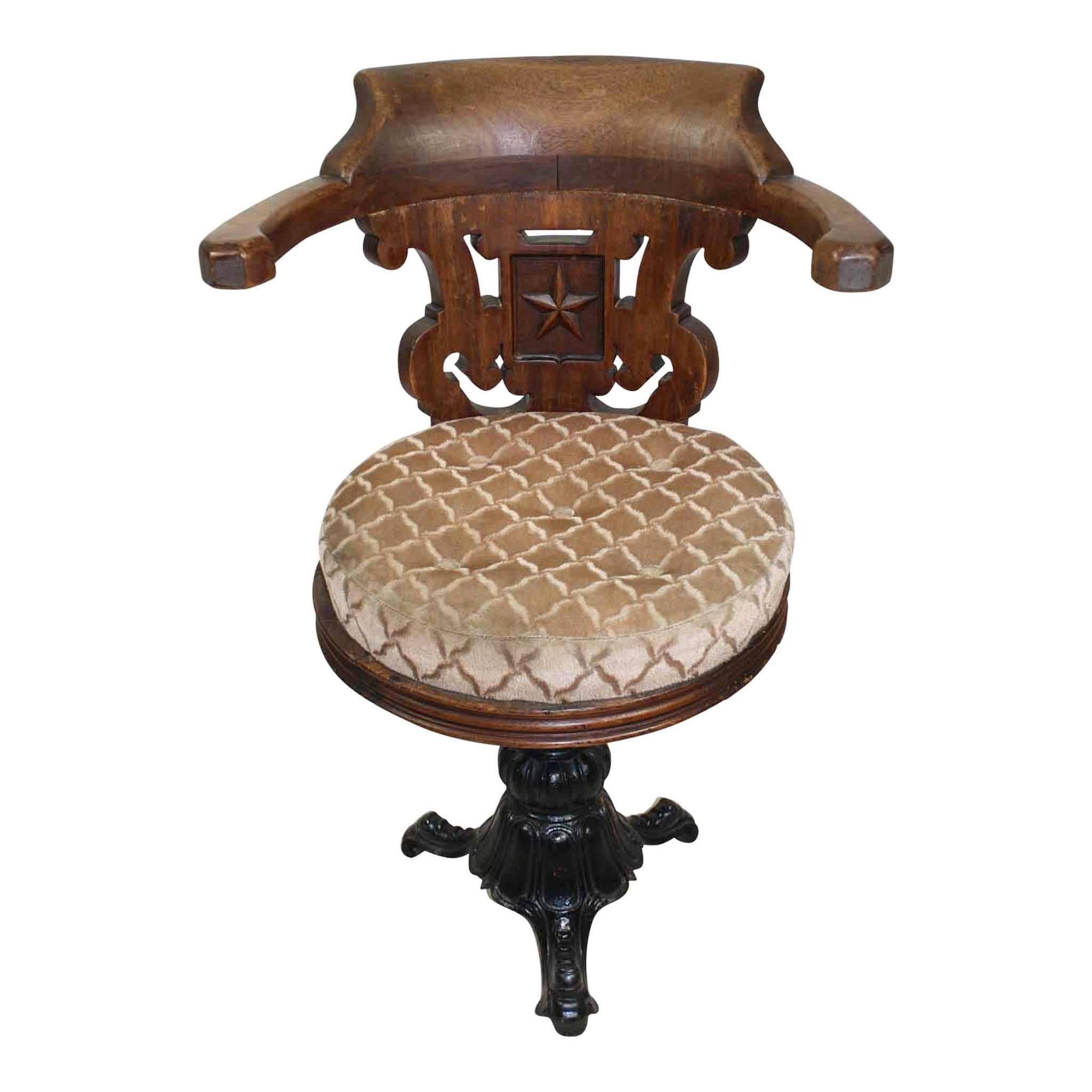 European Nautical Chair with Cast Iron Base, circa 1900