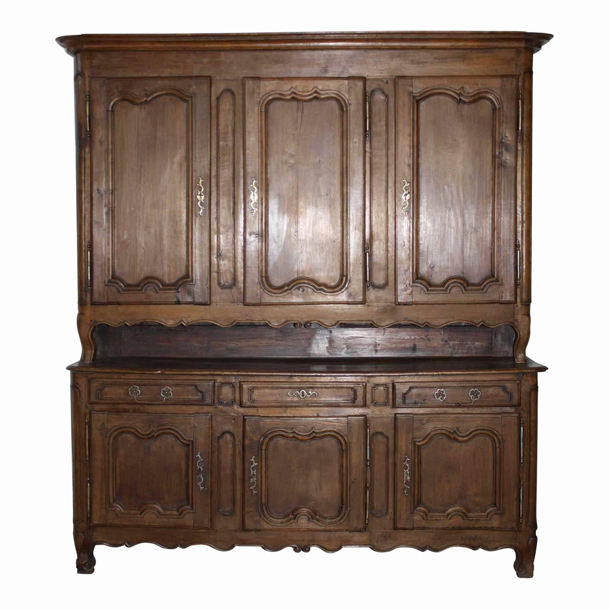French Country Oak Deux Corps Cabinet, circa 1800