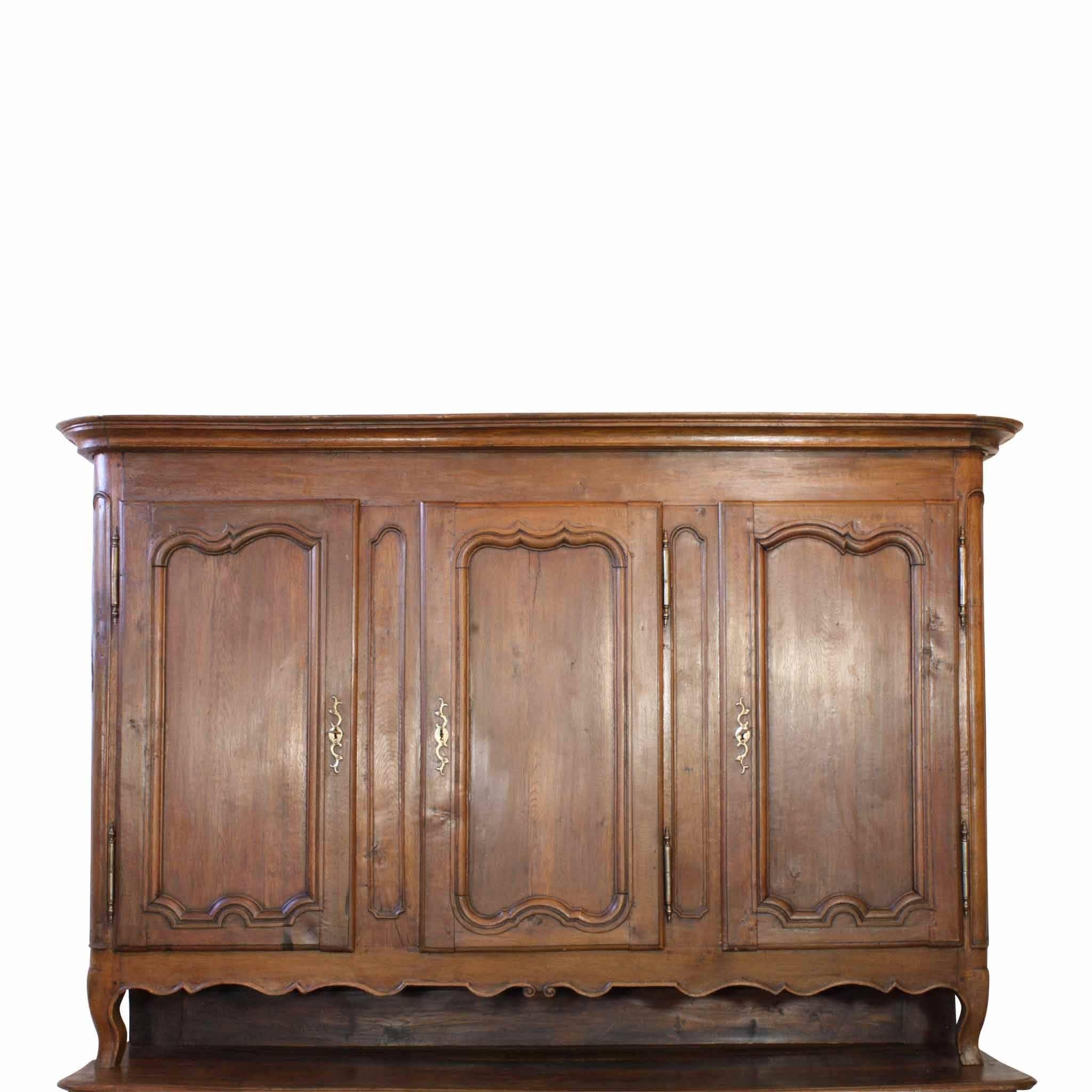 French Country Oak Deux Corps Cabinet, circa 1800 For Sale 1