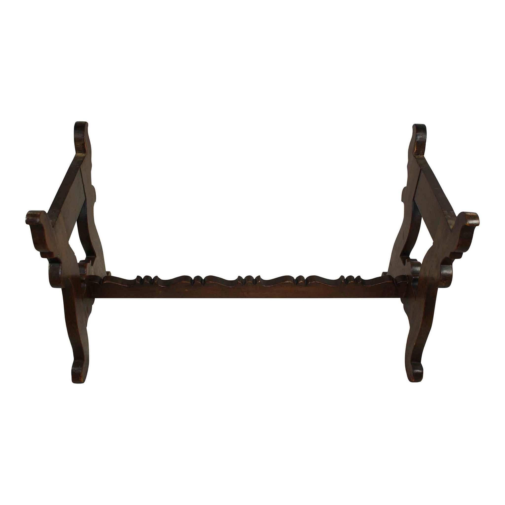 Swiss Carved Walnut Planter or Cradle with Stand, circa 1910 In Good Condition In Evergreen, CO