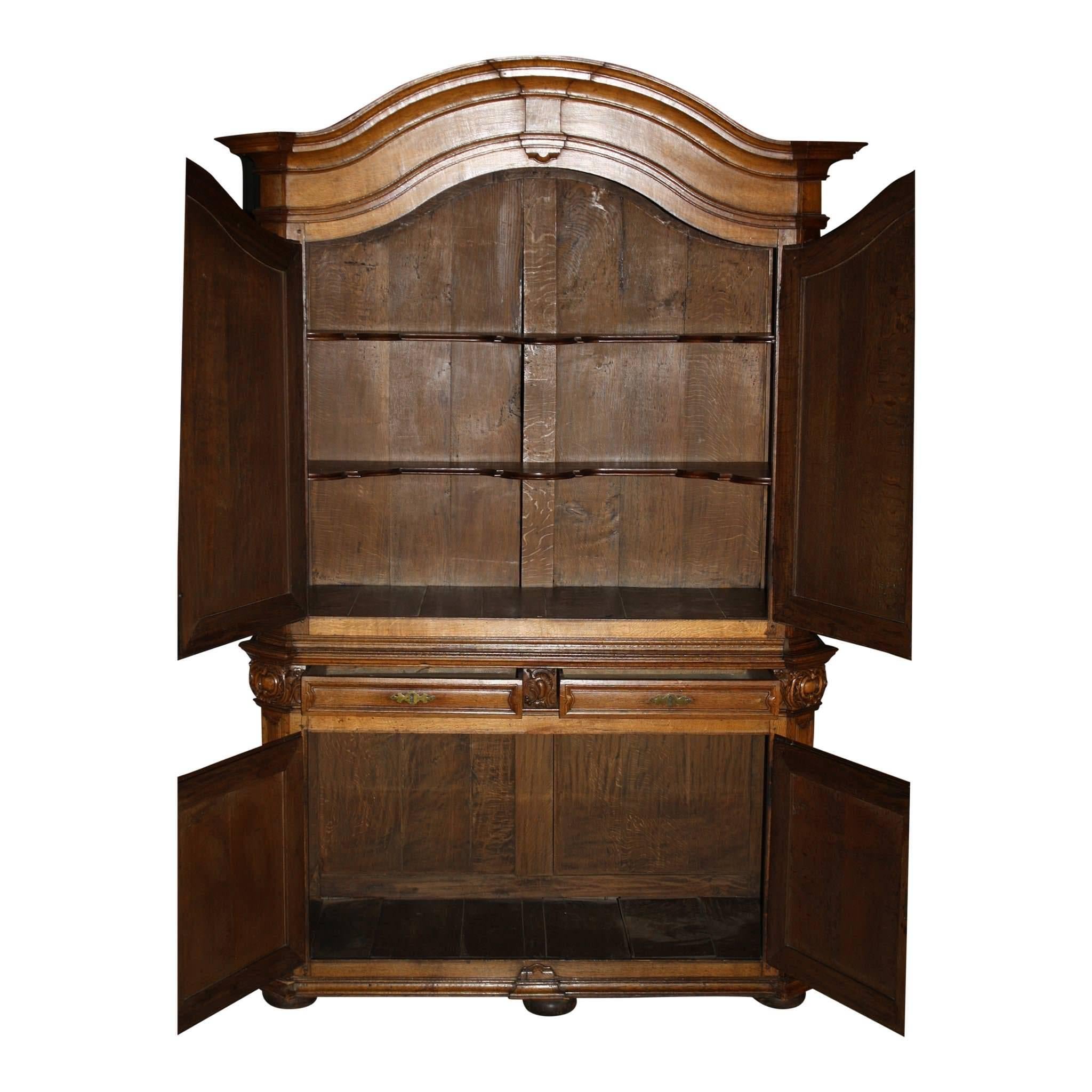 French Provincial French Oak Deux Corps Cabinet, circa 1880