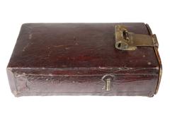 Late 19th Century Chinese Lacquered Leather Opium Box with Lock and Key