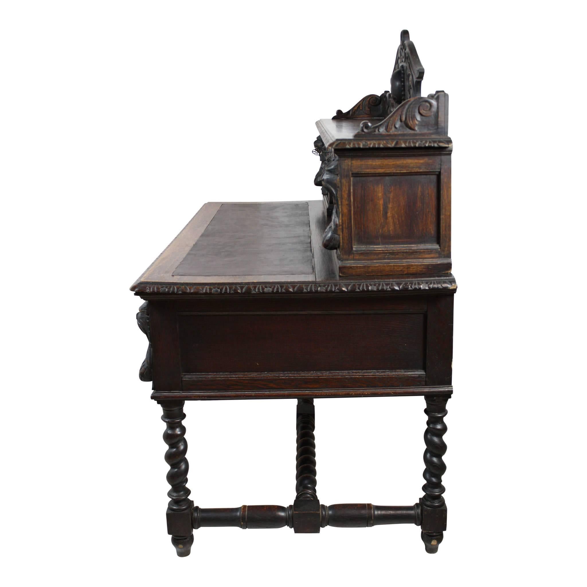 French Leather Top Hunt Desk, circa 1890 1