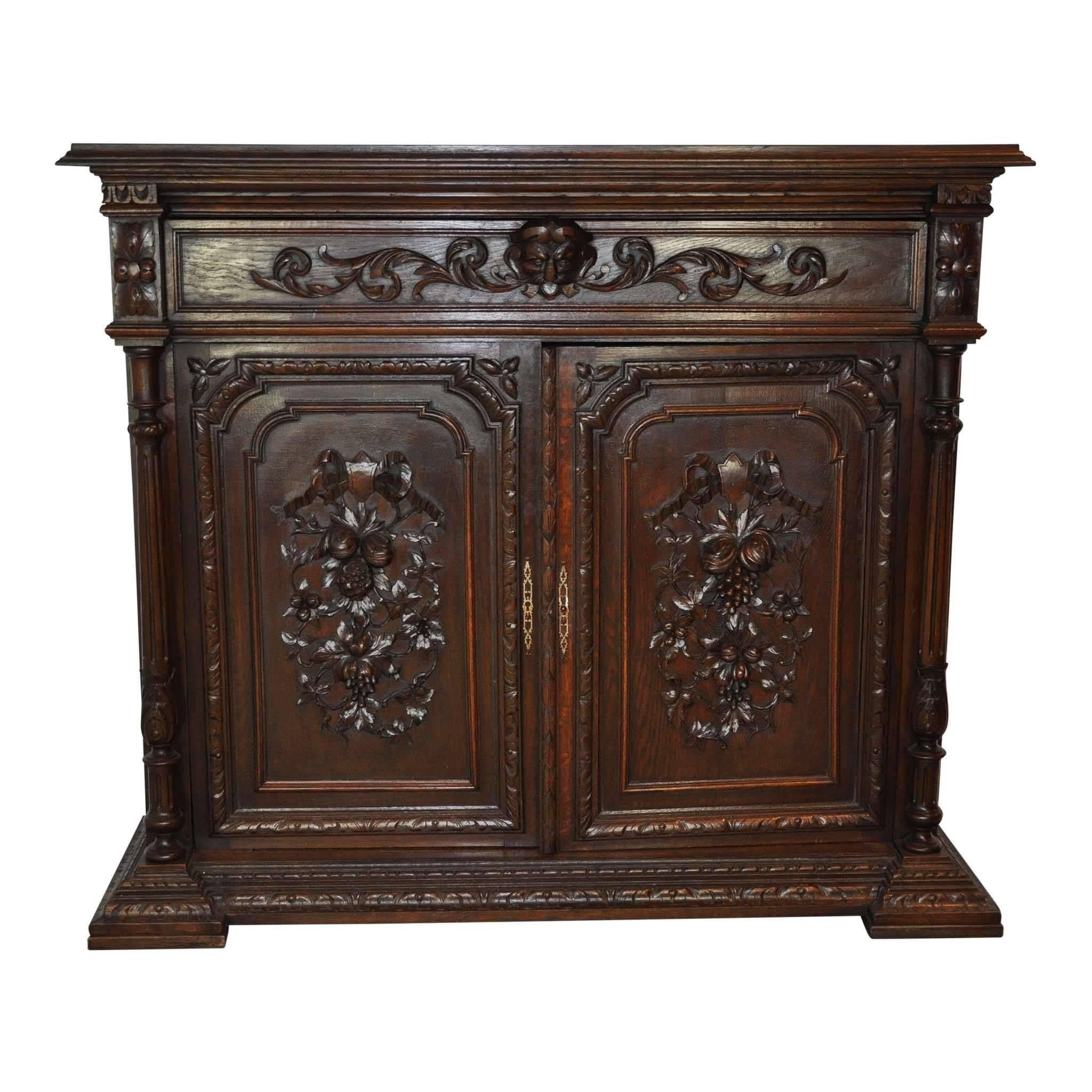 Carved French Oak Cabinet, circa 1880
