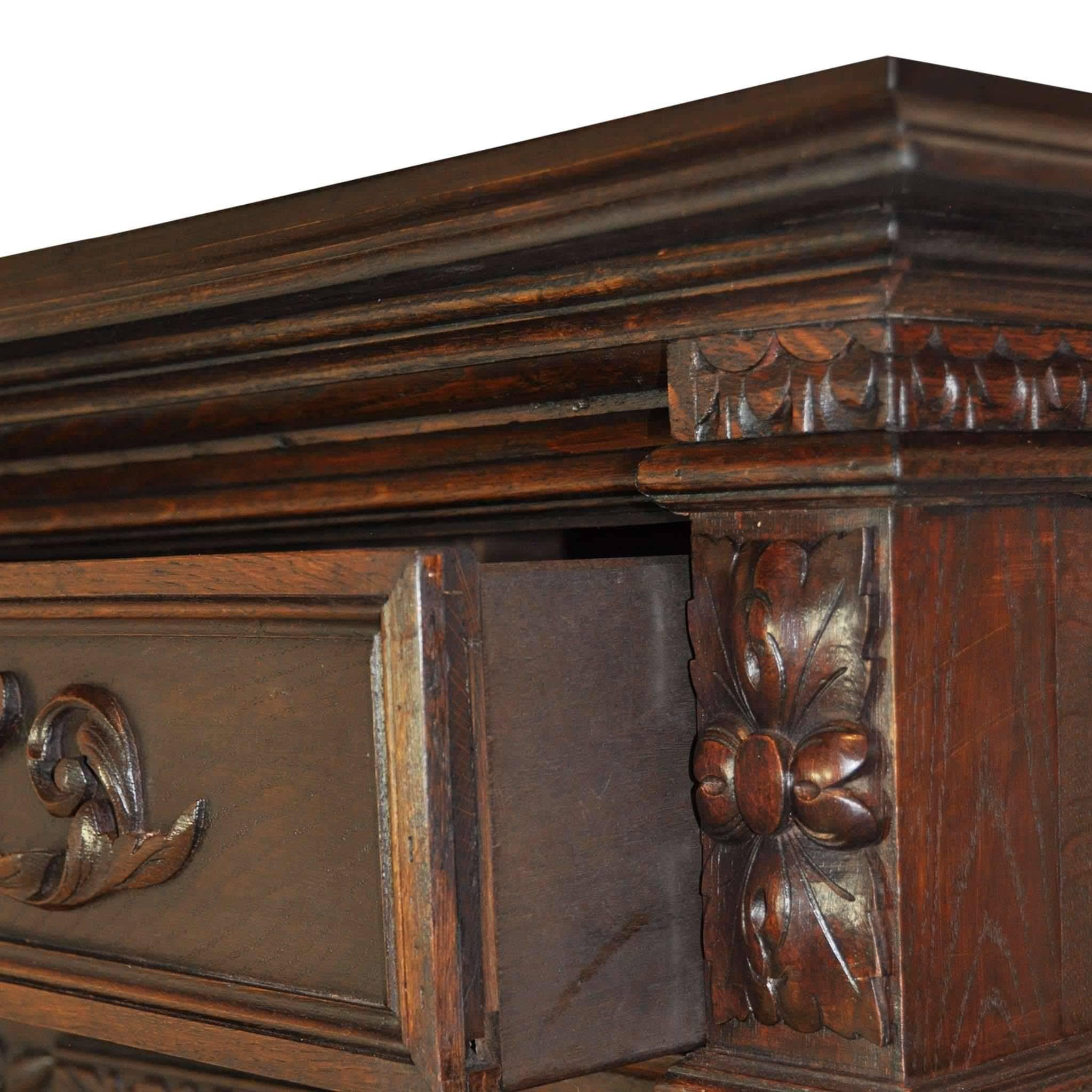 Carved French Oak Cabinet, circa 1880 In Good Condition In Evergreen, CO