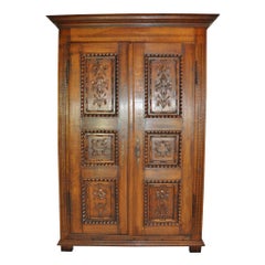 Belgian Oak Armoire, circa 1900