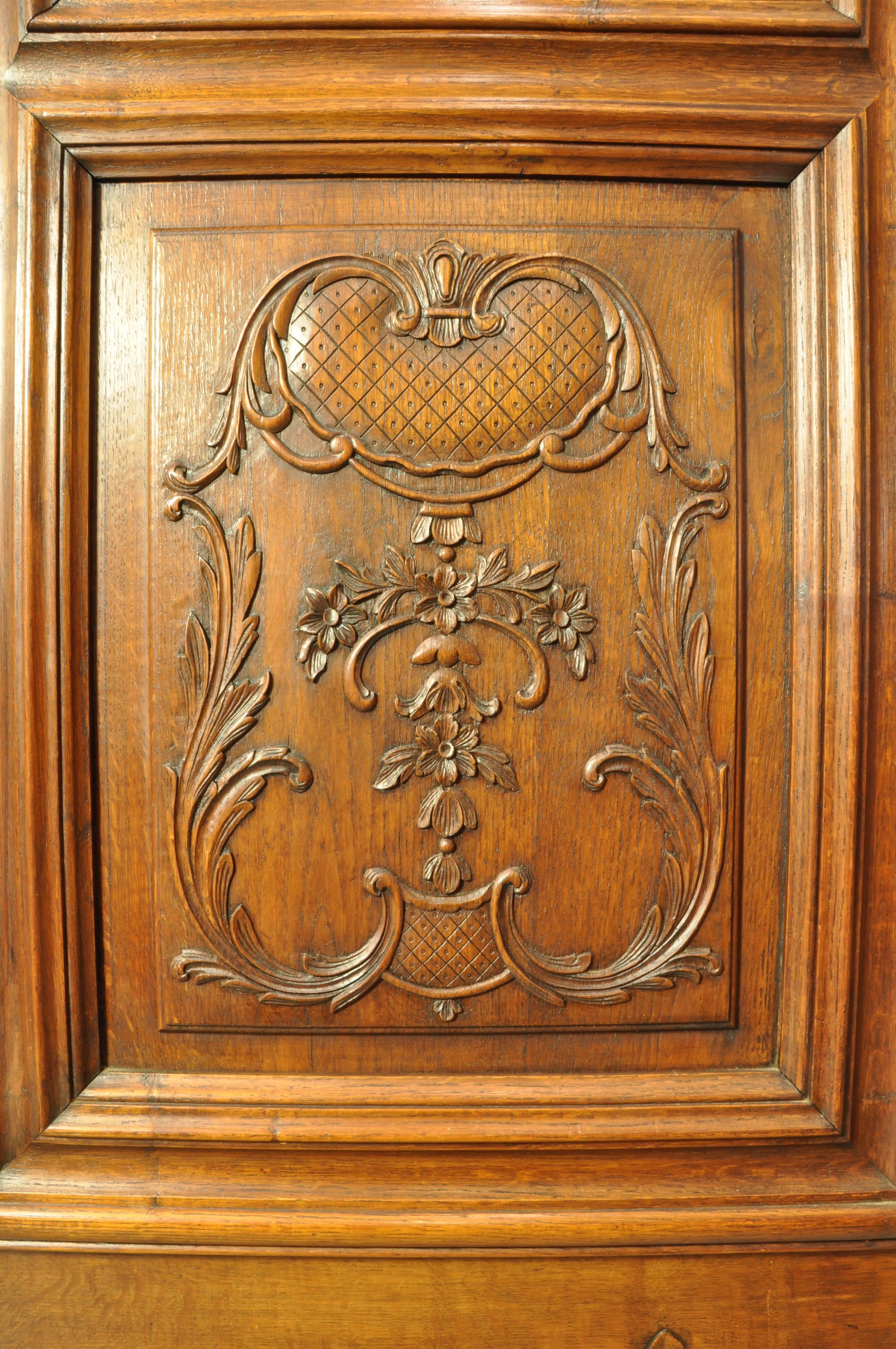 Oak Two-Door Louis XV Style Armoire/Wedding Wardrobe, circa 1900