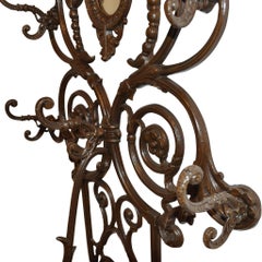 Late Victorian Hall Tree with Mirror and Umbrella Stand