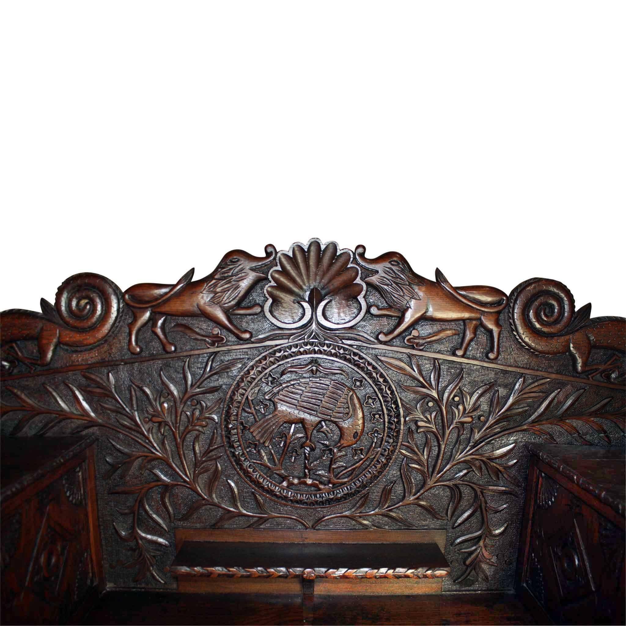 German Carved and Inlaid Server or Sideboard, circa 1850 For Sale 1