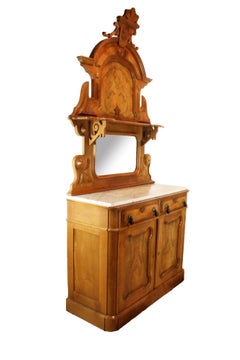 American Eastlake Walnut, Burled Walnut Buffet, circa 1900