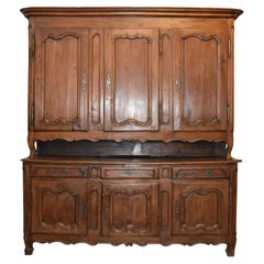 French Country Oak Deux Corps Cabinet, circa 1860